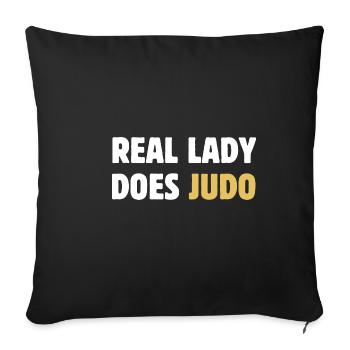 Judo Girl Real Lady Do Judo Wrestling Karaté - Housse de coussin décorative 45 x 45 cm - noir - Devant