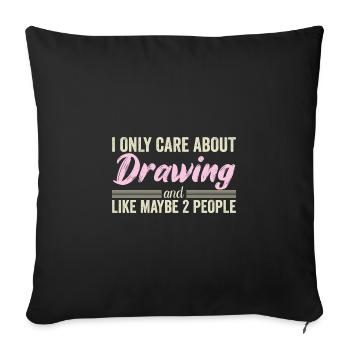 Dessin Peinture Peinture Peintre Artistes d’art - Housse de coussin décorative 45 x 45 cm - noir - Devant