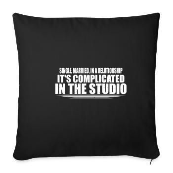 Single, Married, In The Studio 7 - Sofa pillowcase 17,3'' x 17,3'' (45 x 45 cm) - black - Front