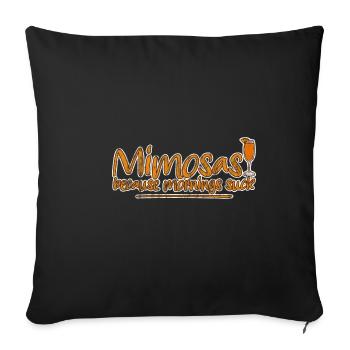 Mimosas Parce Que Les Matins Sont Nul 3 - Housse de coussin décorative 45 x 45 cm - noir - Devant