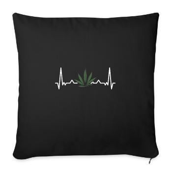 Heartbeat Weed Canabis - Housse de coussin décorative 45 x 45 cm - noir - Devant