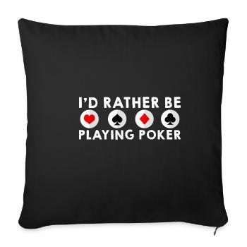 Je préfère jouer au poker - Housse de coussin décorative 45 x 45 cm - noir - Devant