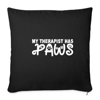 My Therapist Has Paws 2 - Sofa pillowcase 17,3'' x 17,3'' (45 x 45 cm) - black - Front