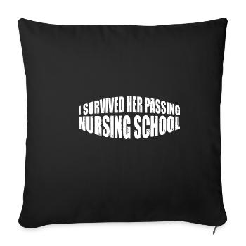 J’ai survécu à son décès à l’école d’infirmières 25 - Housse de coussin décorative 45 x 45 cm - noir - Devant