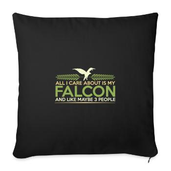 Sports de fauconnerie - Housse de coussin décorative 45 x 45 cm - noir - Devant