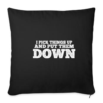 Je ramasse des choses et je les dépose 13 - Housse de coussin décorative 45 x 45 cm - noir - Devant