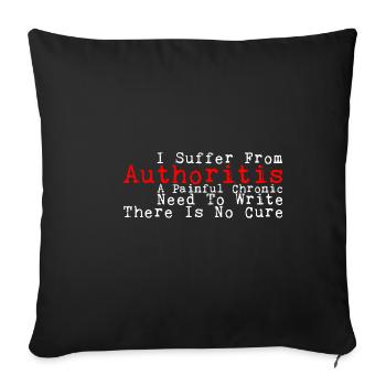 Je souffre d’autoritourne, un besoin d’écrire 3 - Housse de coussin décorative 45 x 45 cm - noir - Devant
