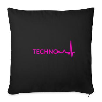 Techno Music Dance Club Electronic Underground Rav - Sofa pillowcase 17,3'' x 17,3'' (45 x 45 cm) - black - Front