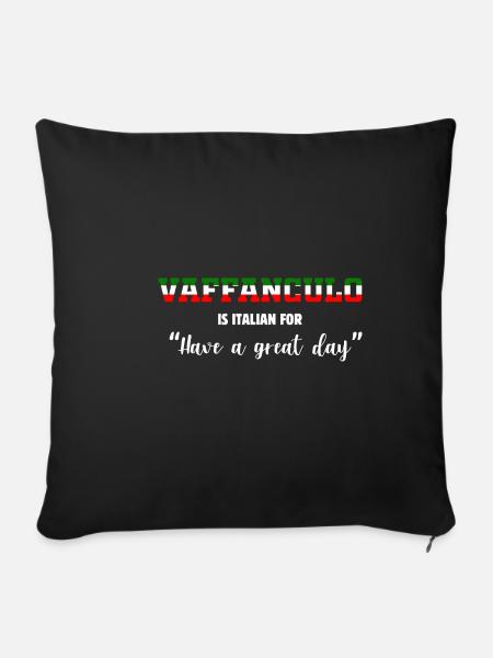 Lustiges italienisches Vaffanculo ist italienisch - Sofakissenbezug 45 x 45 cm - Schwarz
