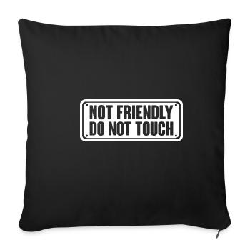 Pas amical, ne touchez pas 16 - Housse de coussin décorative 45 x 45 cm - noir - Devant
