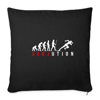 Sprinter Sprint Runner LOVE in red with Evolution - Sofa pillowcase 17,3'' x 17,3'' (45 x 45 cm) - black - Front