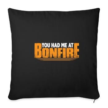 You Had Me At Bonfire 4 - Sofa pillowcase 17,3'' x 17,3'' (45 x 45 cm) - black - Front