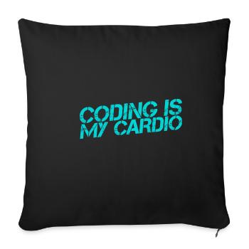 Le codage est mon cardio 3 - Housse de coussin décorative 45 x 45 cm - noir - Devant