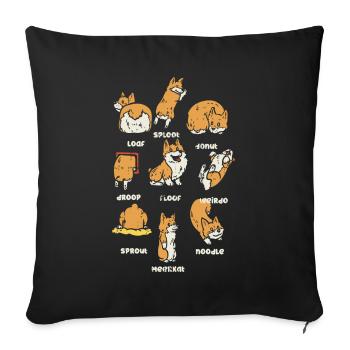 Corgi s - Housse de coussin décorative 45 x 45 cm - noir - Devant
