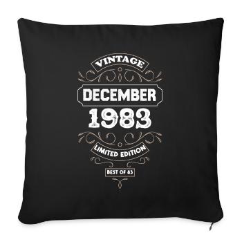 Les Legendes sont nées en Décembre 1983 40ANS - Housse de coussin décorative 45 x 45 cm - noir - Devant