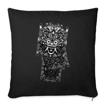 Bali Mask - Sofa pillowcase 17,3'' x 17,3'' (45 x 45 cm) - black - Front