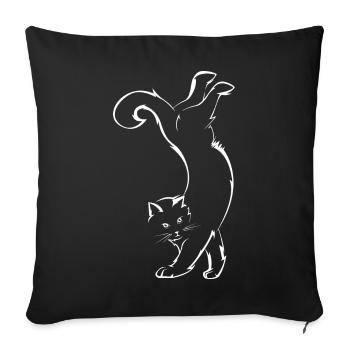 Funny Cat Handstand Sports Fitness Yoga Icon - Sofa pillowcase 17,3'' x 17,3'' (45 x 45 cm) - black - Front