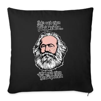 Karl Marx: Jeder nach seinen Faehigkeiten ... - Sofa pillowcase 17,3'' x 17,3'' (45 x 45 cm) - black - Front