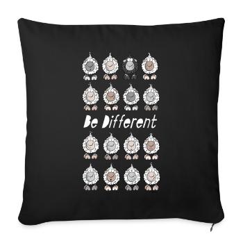 Be Different Moutons - Housse de coussin décorative 45 x 45 cm - noir - Devant
