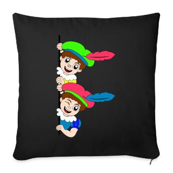 Peek pete, Sinterklaas party - Sofa pillowcase 17,3'' x 17,3'' (45 x 45 cm) - black - Front