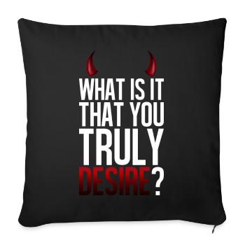 Truly Desire Question Tee - Sofa pillowcase 17,3'' x 17,3'' (45 x 45 cm) - black - Front