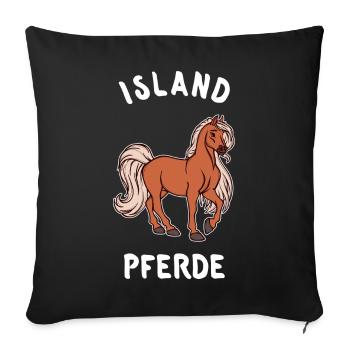 Pferdeliebe Spruch Pferde Islandpferde Pferdefan - Sofakissenbezug 45 x 45 cm - Schwarz - Vorne