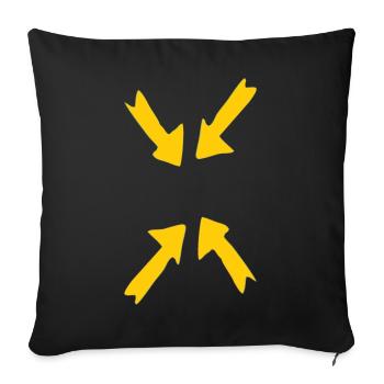 focus yellow - Sofa pillowcase 17,3'' x 17,3'' (45 x 45 cm) - black - Front