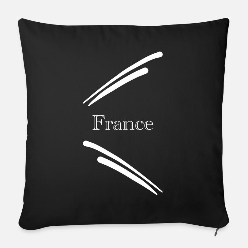 Frankreich Design - Weiß - Sofakissenbezug 45 x 45 cm - Schwarz