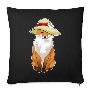 Fox Flower - Sofa pillowcase 17,3'' x 17,3'' (45 x 45 cm) - black - Front