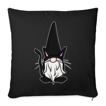 Chats Gnomes Gnomes - Housse de coussin décorative 45 x 45 cm - noir - Devant