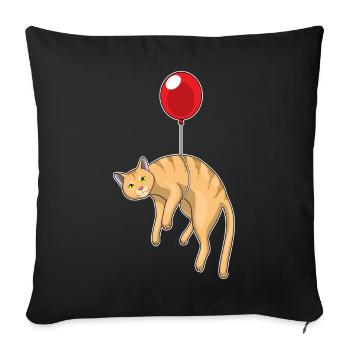 Katze Luftballon - Sofakissenbezug 45 x 45 cm - Schwarz - Vorne