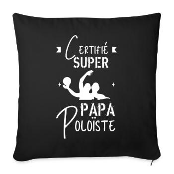 Super papa poloïste - Housse de coussin décorative 45 x 45 cm - noir - Devant