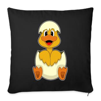 Ente Ei - Sofakissenbezug 45 x 45 cm - Schwarz - Vorne
