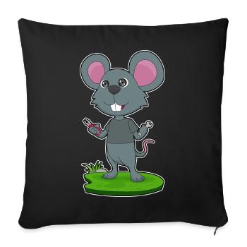 Atelier de clé mécanique de souris - Housse de coussin décorative 45 x 45 cm - noir - Devant