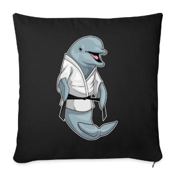 Arts martiaux de Karate Dauphin - Housse de coussin décorative 45 x 45 cm - noir - Devant