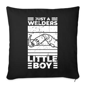 Drôle de garçon soudeur - Housse de coussin décorative 45 x 45 cm - noir - Devant