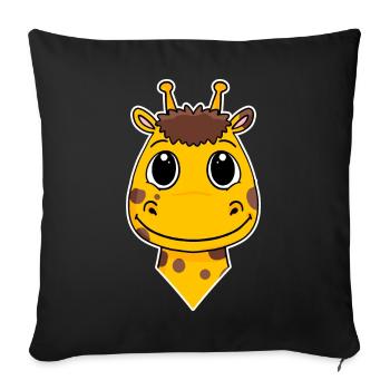 Giraffe Head - Sofa pillowcase 17,3'' x 17,3'' (45 x 45 cm) - black - Front