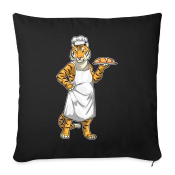 Tiger Baker Bread Baking - Sofa pillowcase 17,3'' x 17,3'' (45 x 45 cm) - black - Front