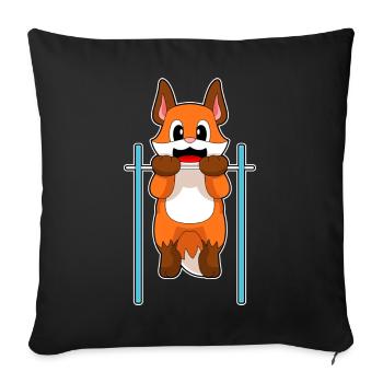 Fox Bodybuilder Tractions Musculation - Housse de coussin décorative 45 x 45 cm - noir - Devant