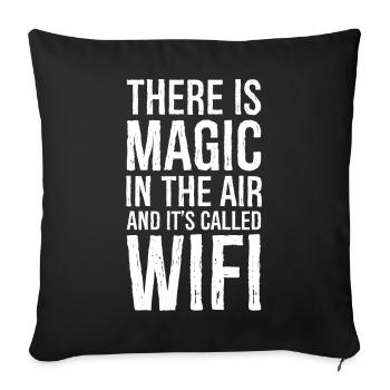 there is magic in the air - Sofa pillowcase 17,3'' x 17,3'' (45 x 45 cm) - black - Front