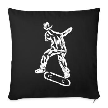 Skater Zeichnung - Sofakissenbezug 45 x 45 cm - Schwarz - Vorne