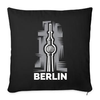 Tour de télévision de Berlin - Symbole de la ville comme logo - Housse de coussin décorative 45 x 45 cm - noir - Devant