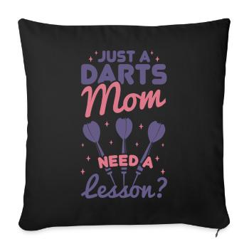 Mère joueuse de fléchettes - Housse de coussin décorative 45 x 45 cm - noir - Devant