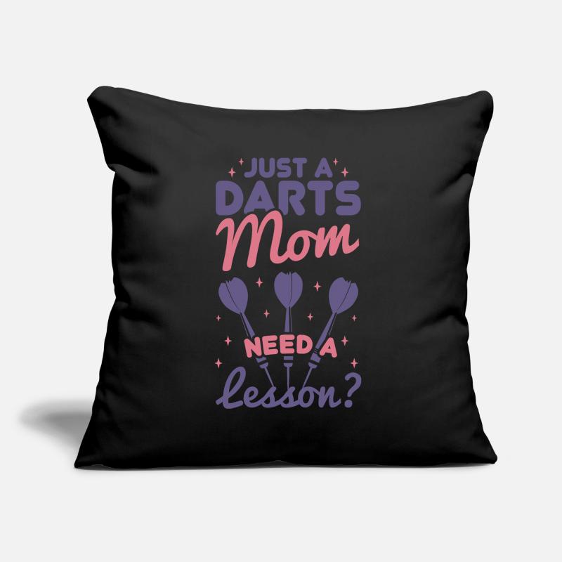 Mère joueuse de fléchettes Housse de coussin décorative 45 x 45 cm