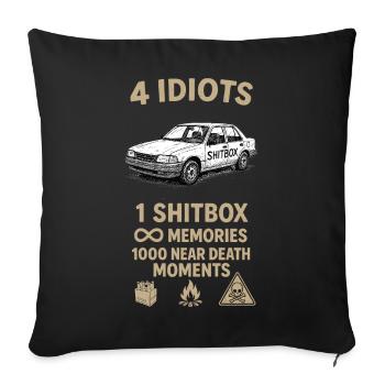 4 idiots 1car - Sofakissenbezug 45 x 45 cm - Schwarz - Vorne