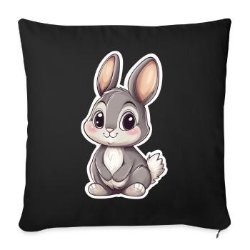 Hare - Sofa pillowcase 17,3'' x 17,3'' (45 x 45 cm) - black - Front
