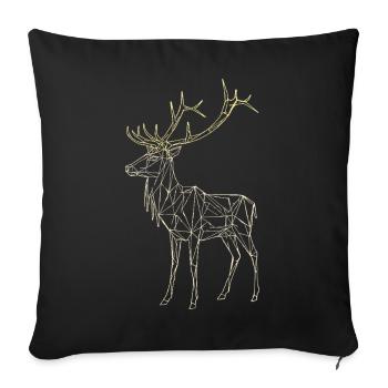 Polygon Deer - Geometric Winter - Sofa pillowcase 17,3'' x 17,3'' (45 x 45 cm) - black - Front