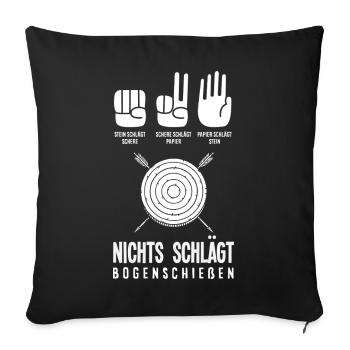 Ich gehe Bogenschießen - Sofakissenbezug 45 x 45 cm - Schwarz - Vorne