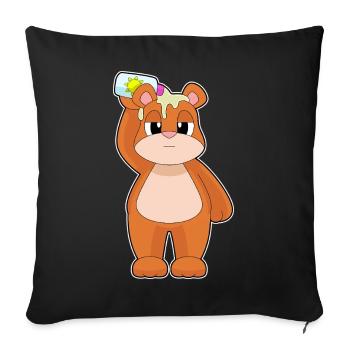 Bear Beach Sunscreen Summer - Sofa pillowcase 17,3'' x 17,3'' (45 x 45 cm) - black - Front