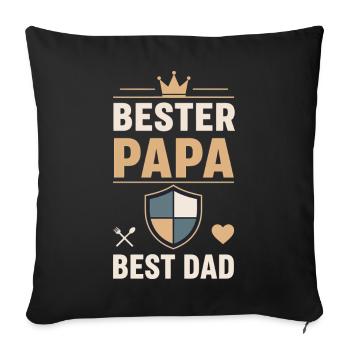Bester Papa Schild Design - Sofakissenbezug 45 x 45 cm - Schwarz - Vorne